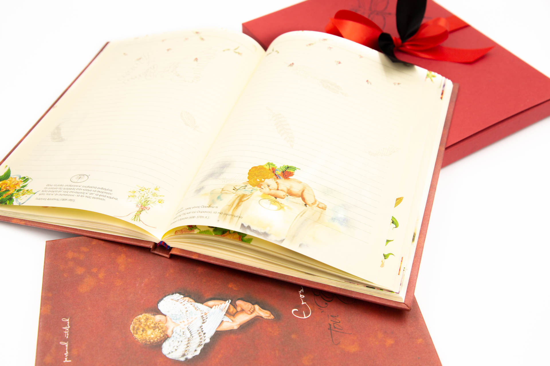 Personal notebook "Eros" - Spread, Front and Package