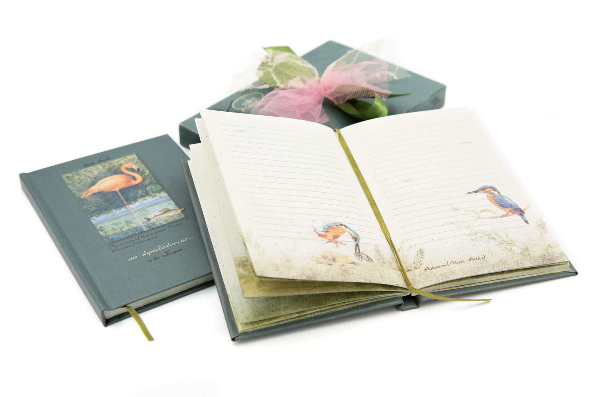 Small notebook "in the Lagoon" - Spread, Front and Package