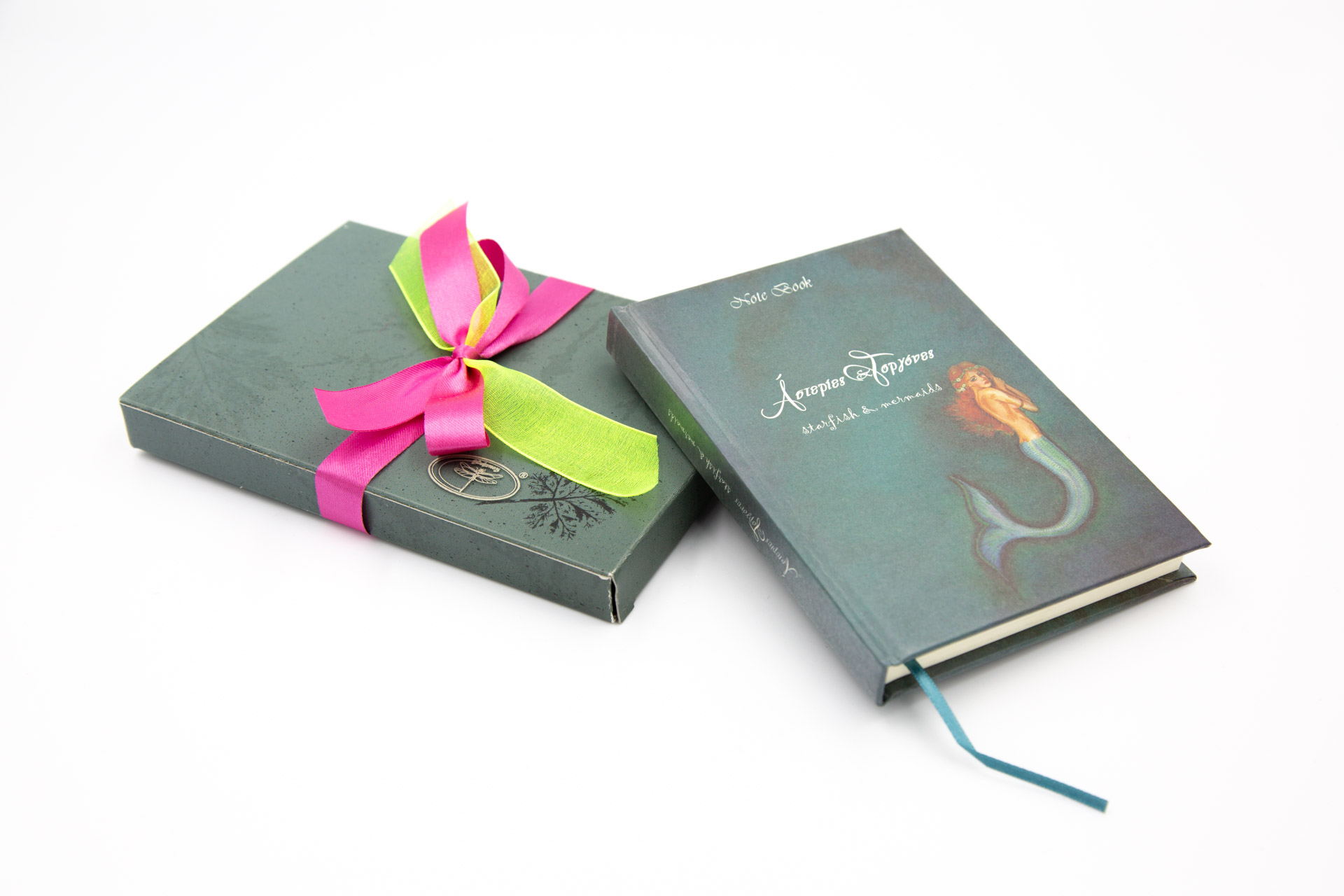 Small notebook "Starfish and Mermaids" - Front and Package