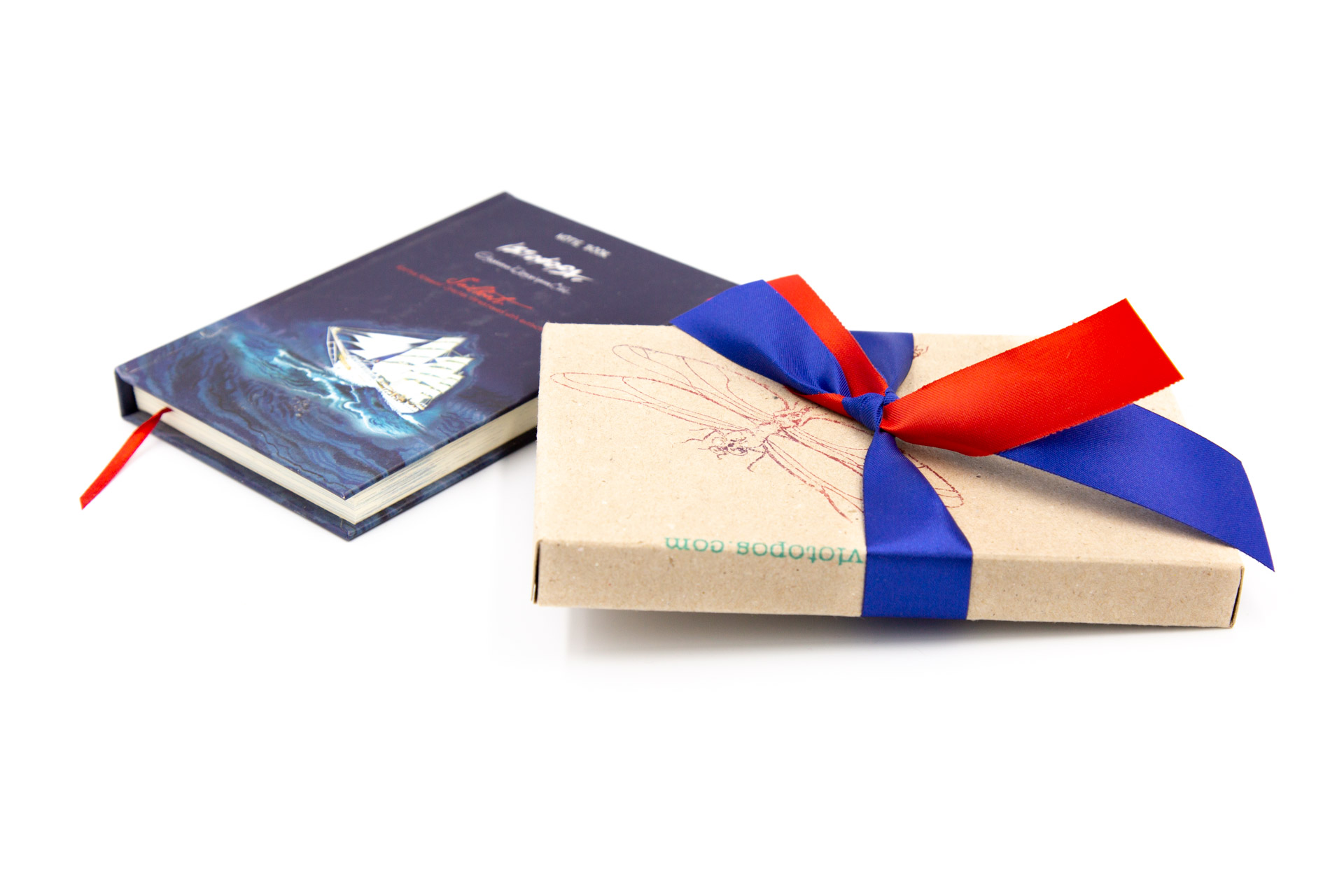 Small notebook "Sailboats" - Front and Gift-wrapped