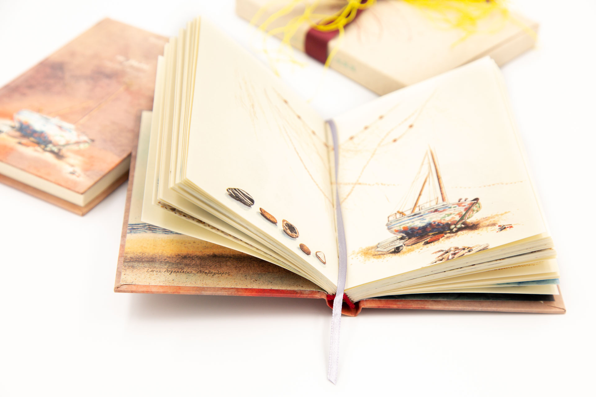 Small notebook "from the Seaside" - Spread, Front and Package